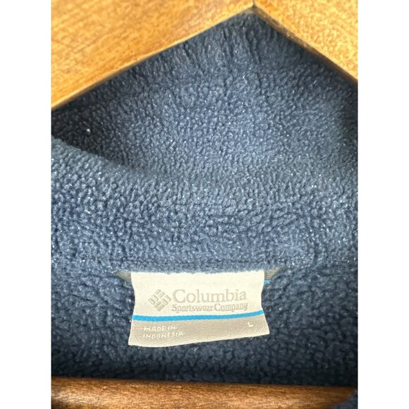 Columbia Mens Navy Blue Full-Zip Fleece Jacket Size L Lightweight Warm Outerwear - Picture 7 of 15